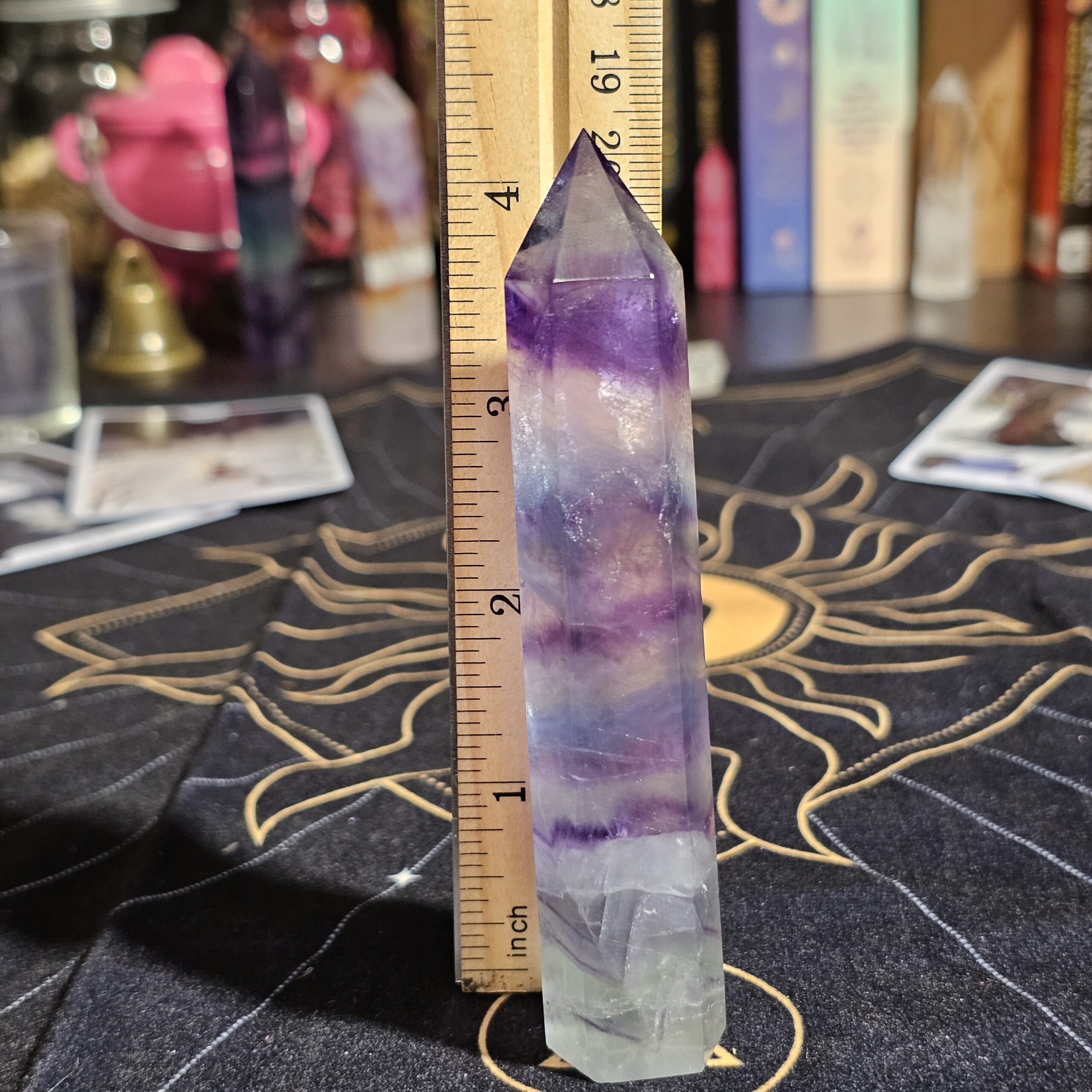 Rainbow Fluorite - Purple, Green, and Teal banded - Image 4