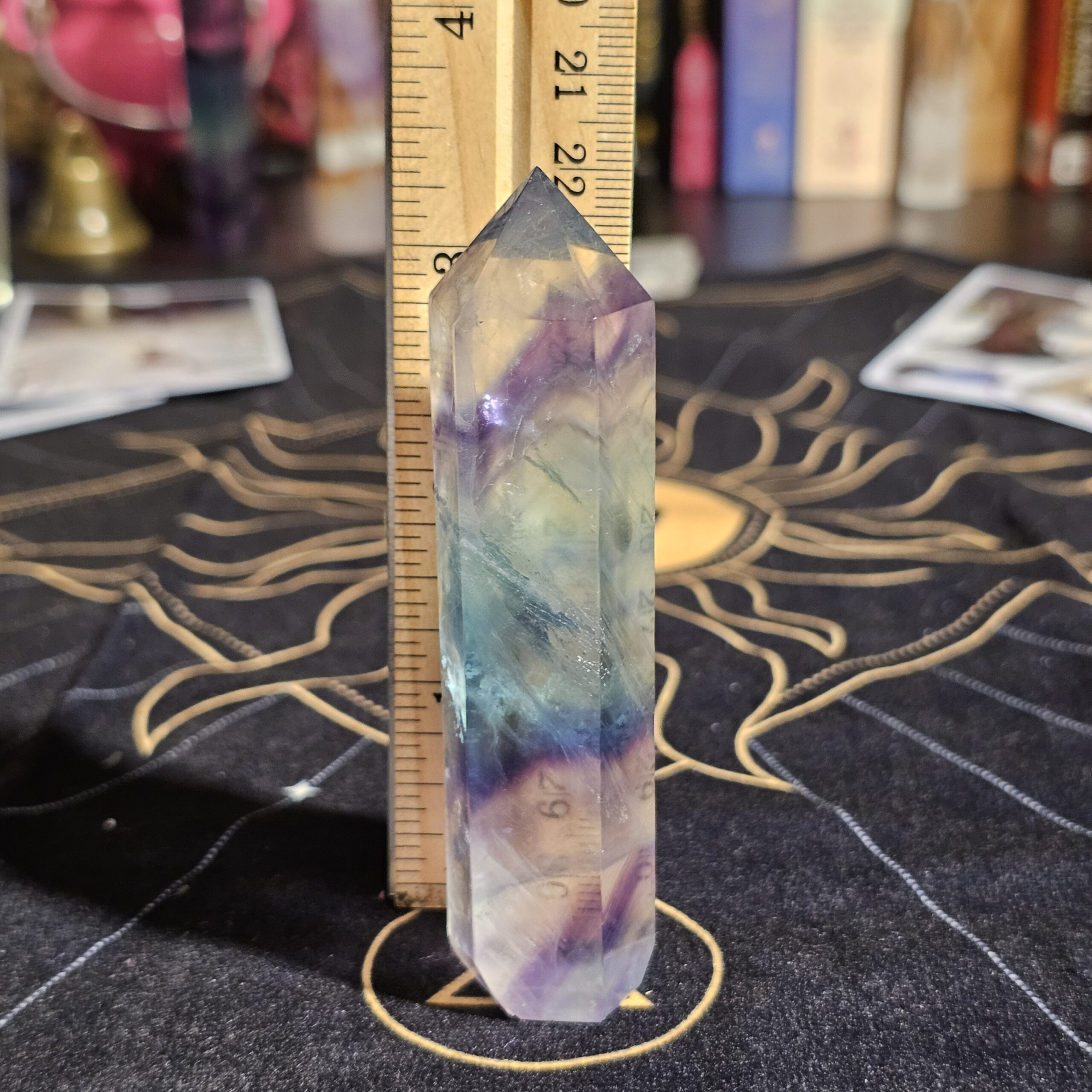 Rainbow Fluorite - Teal, Mint, & Purple with natural dendritic inclusions - Image 7