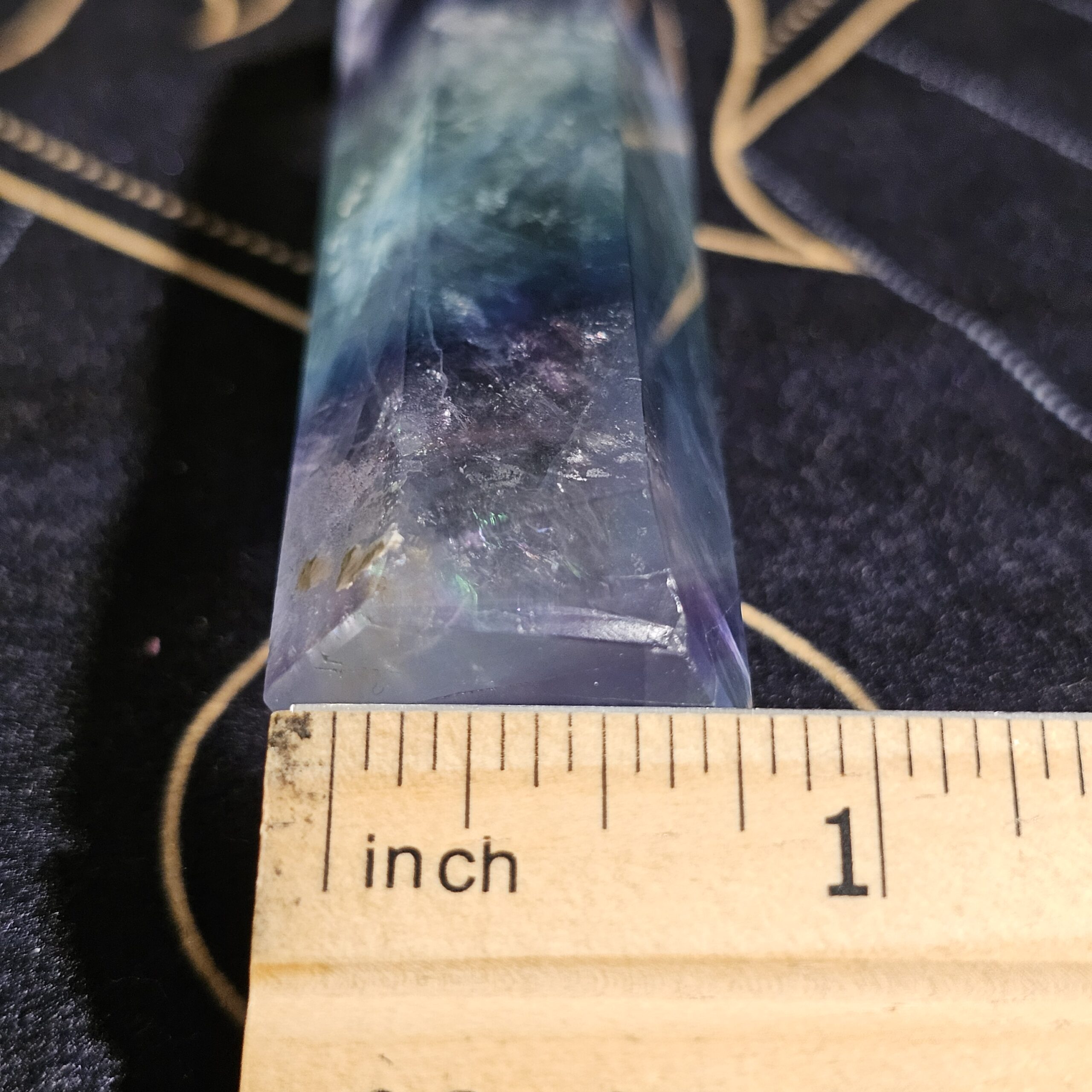 Rainbow Fluorite - Teal, Mint, & Purple with natural dendritic inclusions - Image 8