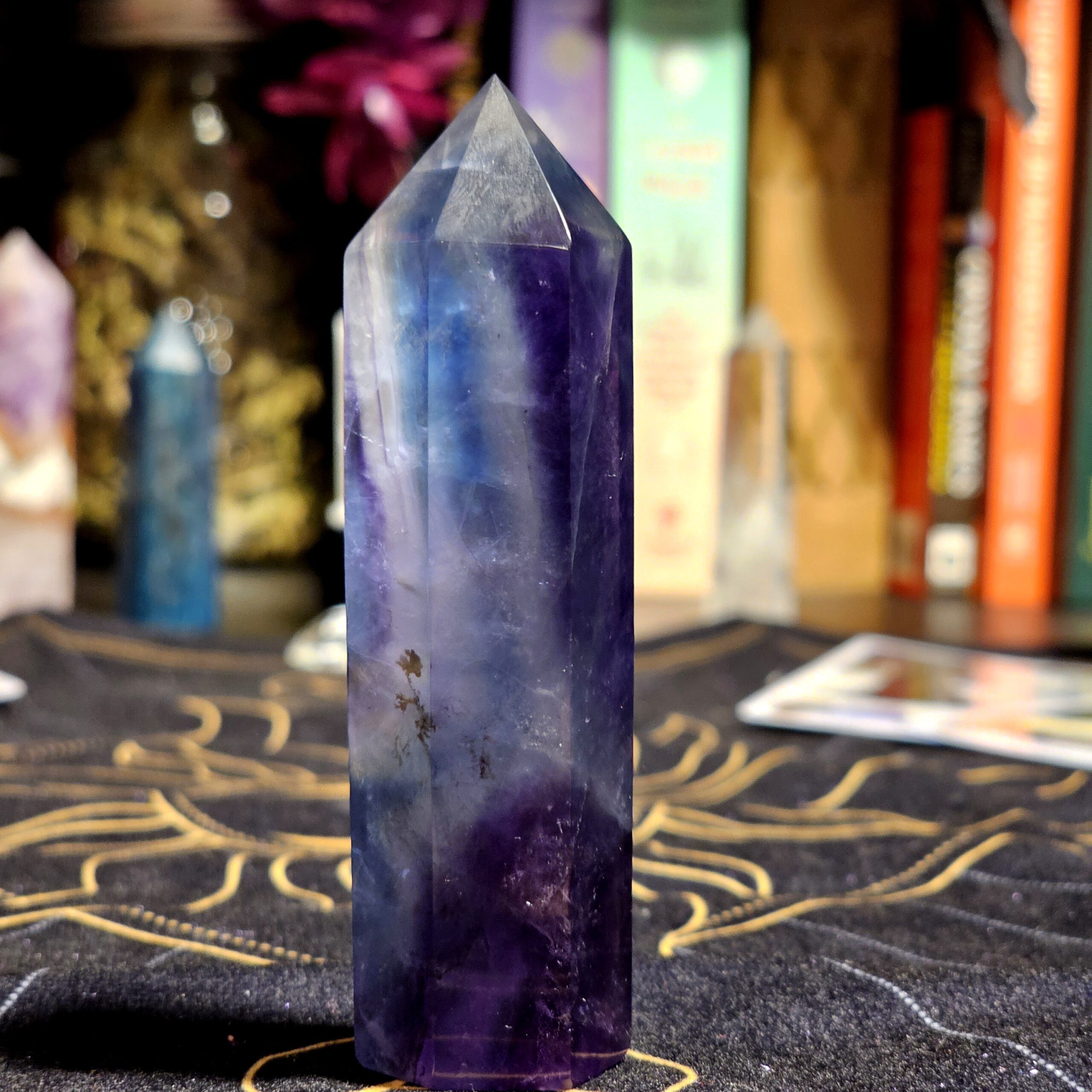 Rainbow Fluorite - Blue & Purple Vertical Bands - Image 6