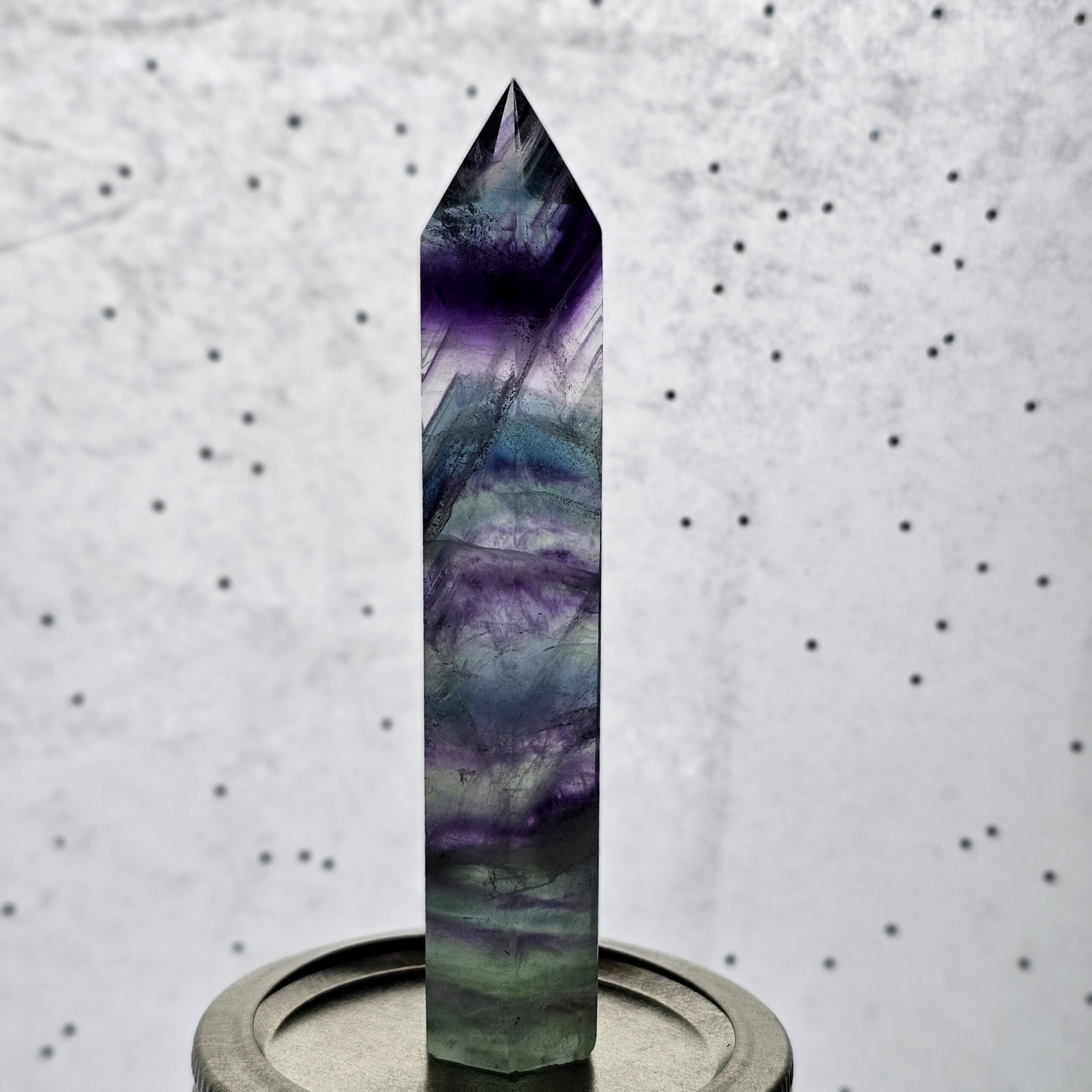 Rainbow Fluorite - Purple, Green, and Teal banded - Image 2