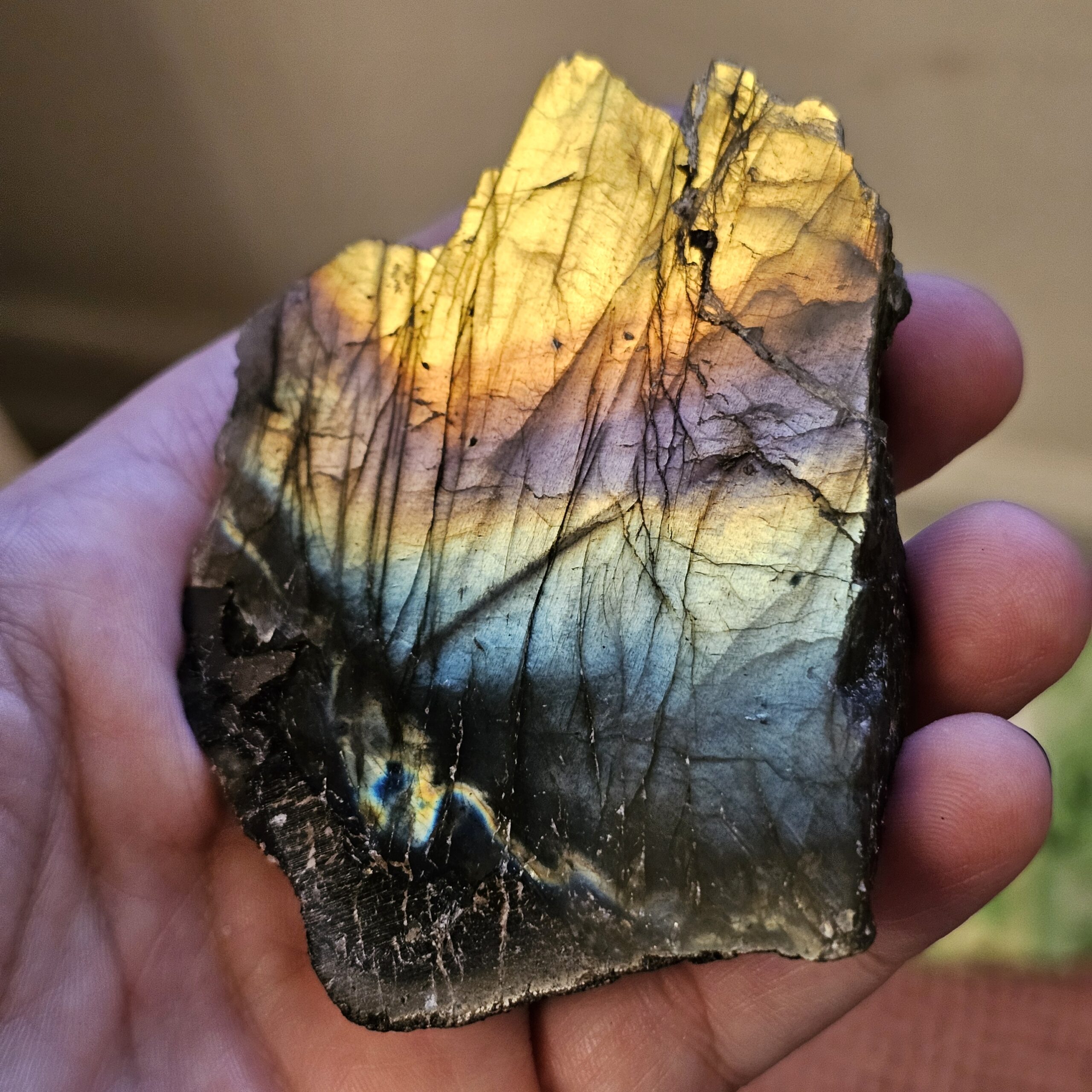Labradorite Sunset Rainbow Flash Freeform ~3.15in