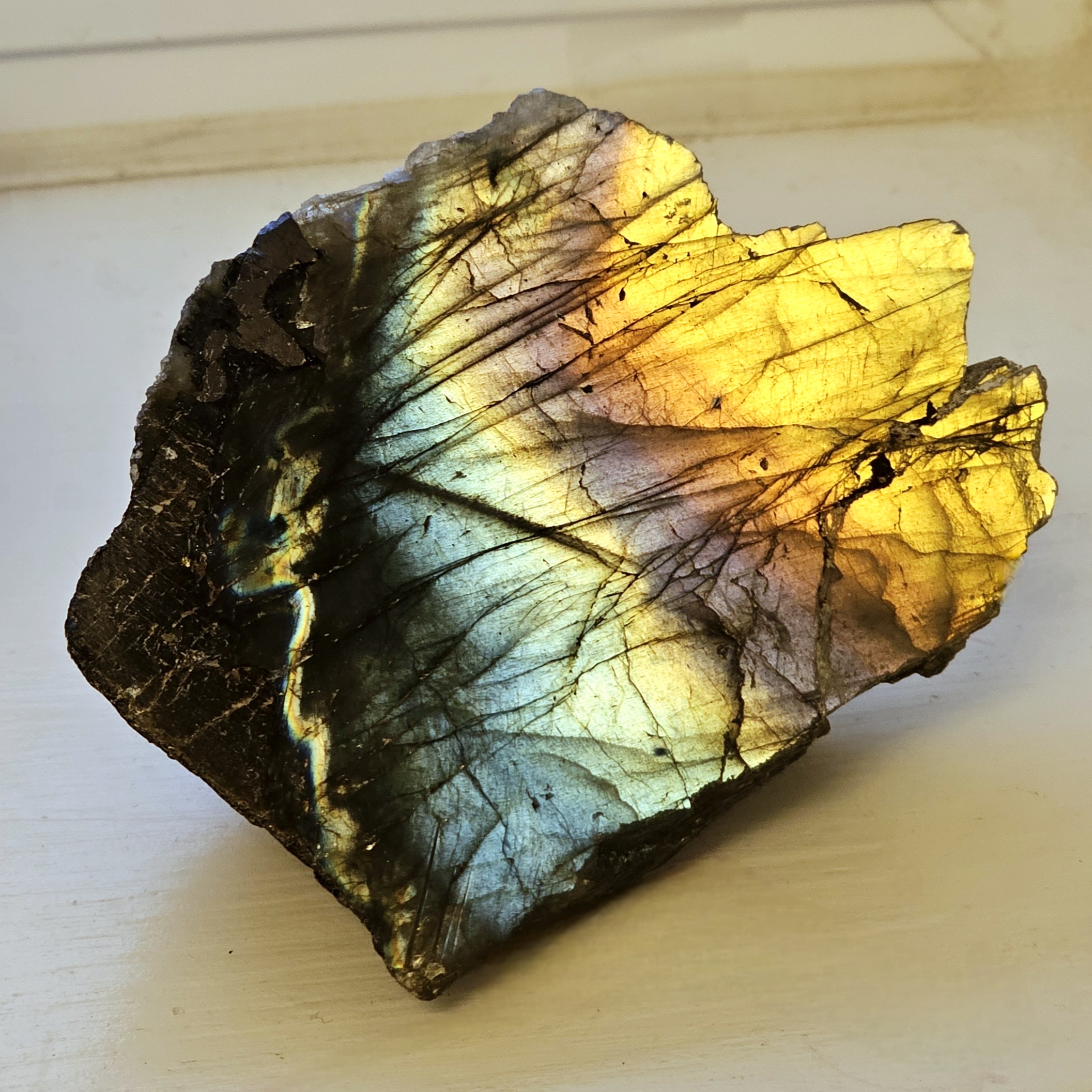 Labradorite Sunset Rainbow Flash Freeform ~3.15in