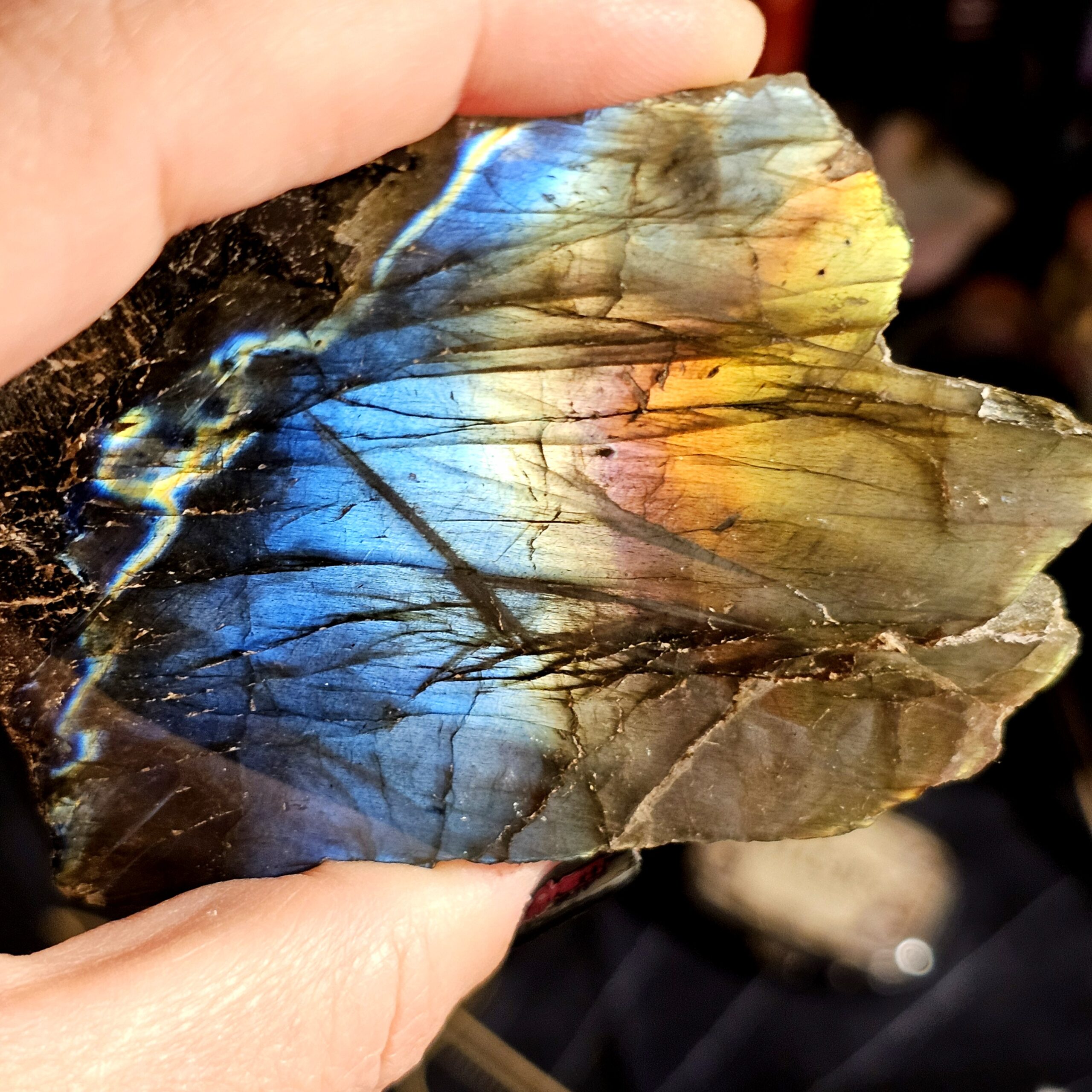 Labradorite Sunset Rainbow Flash Freeform ~3.15in - Image 3