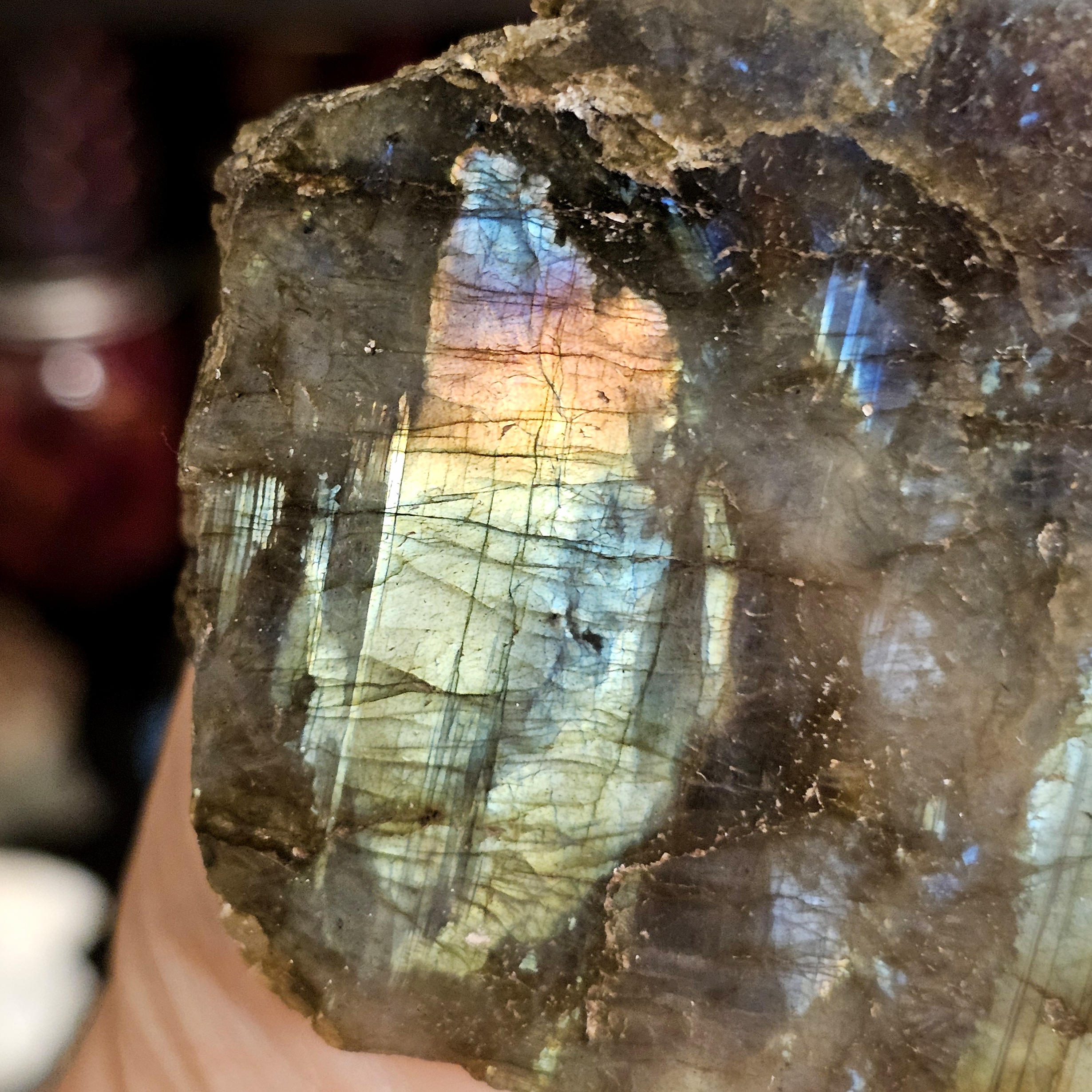 Labradorite Sunset Rainbow Flash Freeform ~6.5in - Image 6