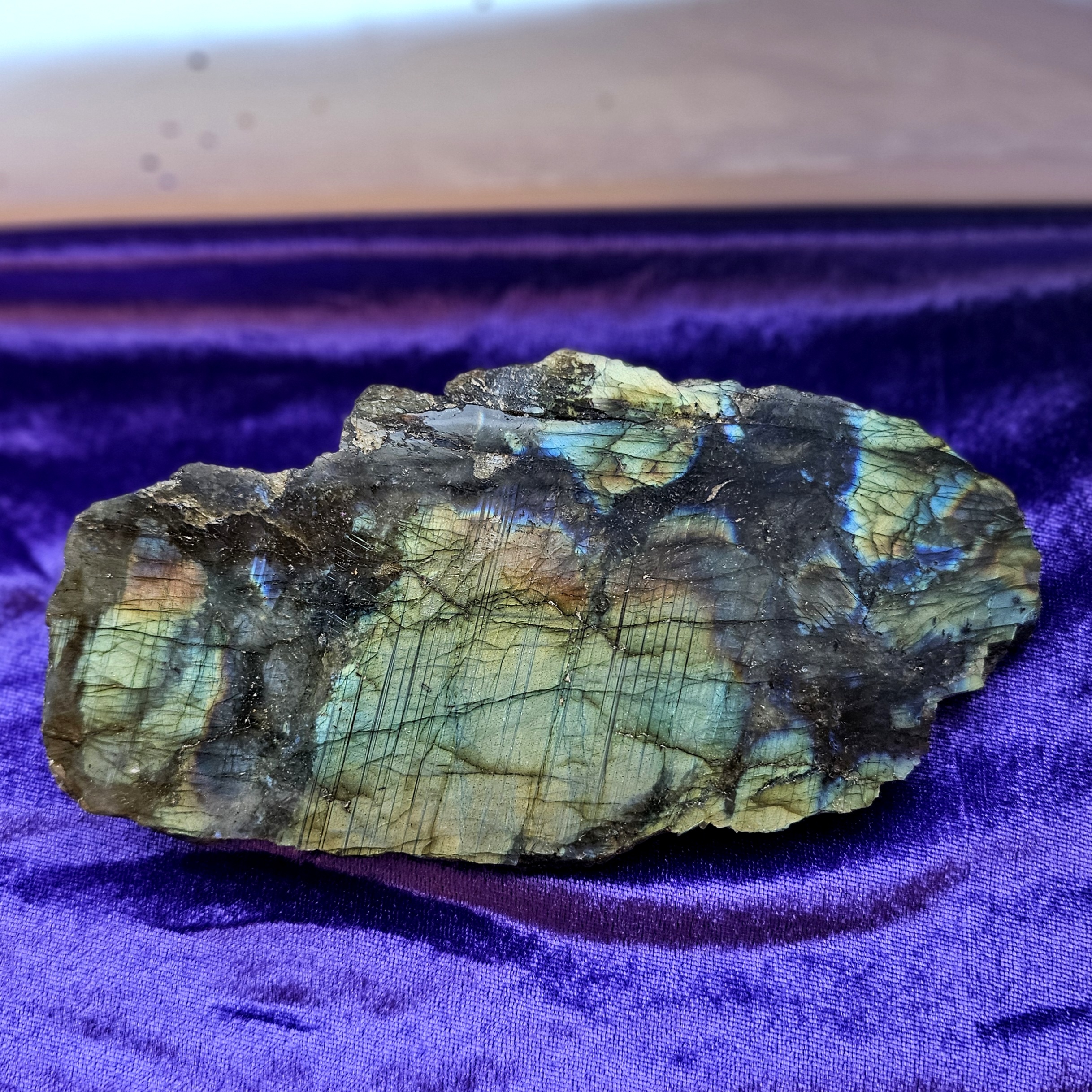 Labradorite Sunset Rainbow Flash Freeform ~6.5in - Image 2