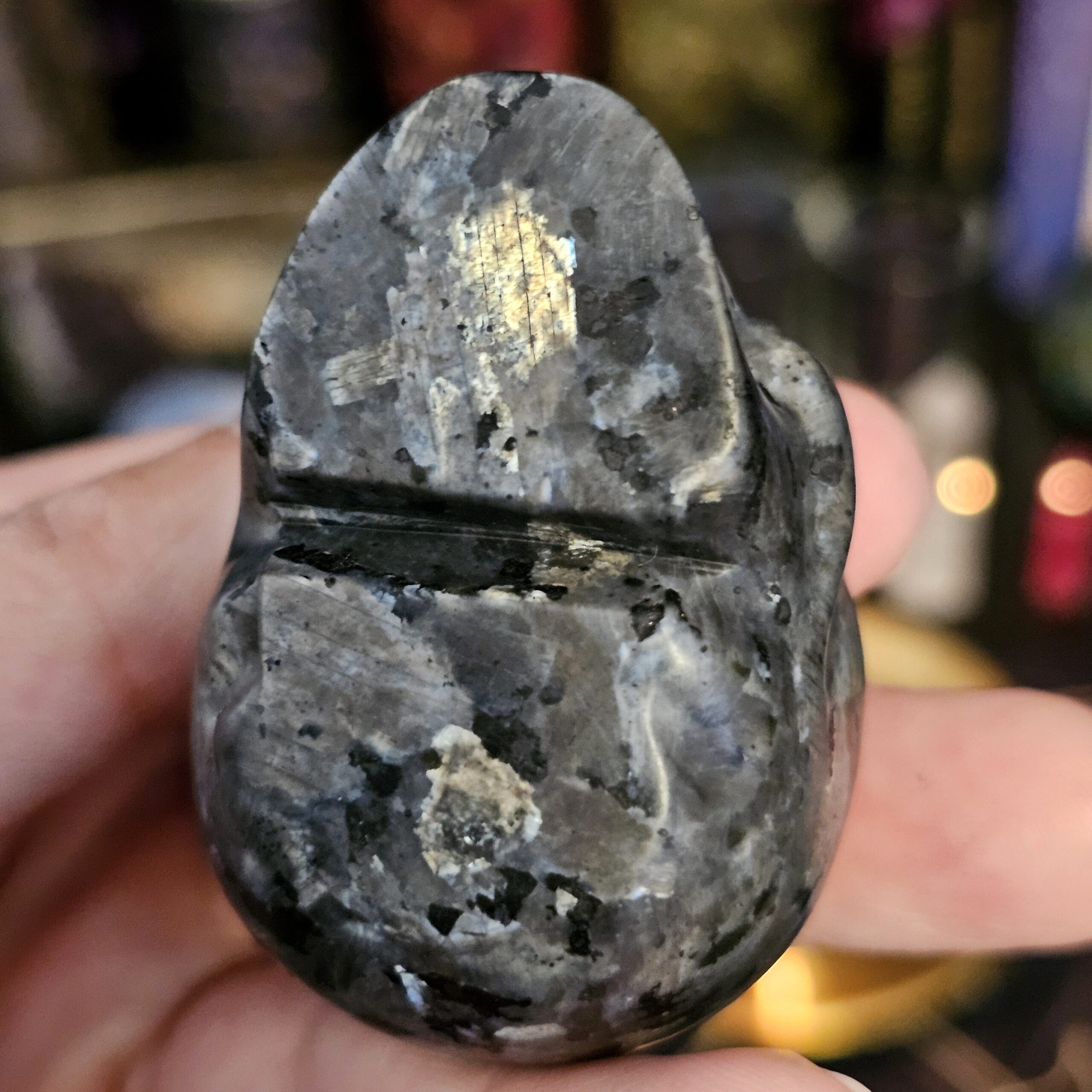Skull Carving - Larvikite "Black Moonstone" - Image 5