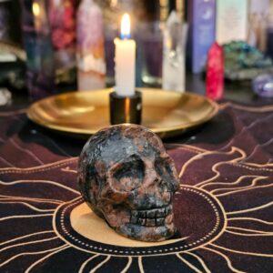 Skull Carving - Pink Feldspar Granite
