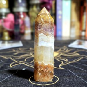 Banded Crazy Lace Agate Tower
