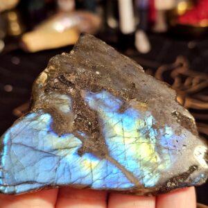 Labradorite Vivid Blue Flash Slab ~3in