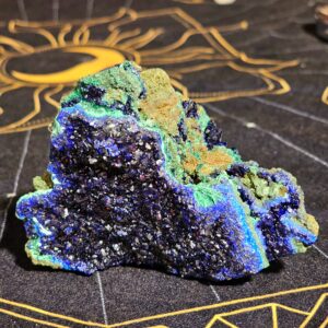 Azurite on Malachite small cabinet specimen from Liufengshan Mine