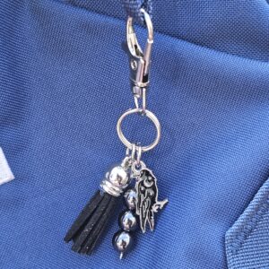 Crow Charm With Hematite