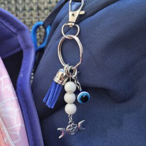 Triple Moon & Evil Eye Howlite Charm