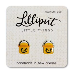 Lilliput Retro Pumpkin Bucket Earrings