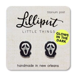 Lilliput Ghost Face Earrings - GLOW IN THE DARK