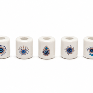 Ceramic Chime Candle Holder - Evil Eye Variety