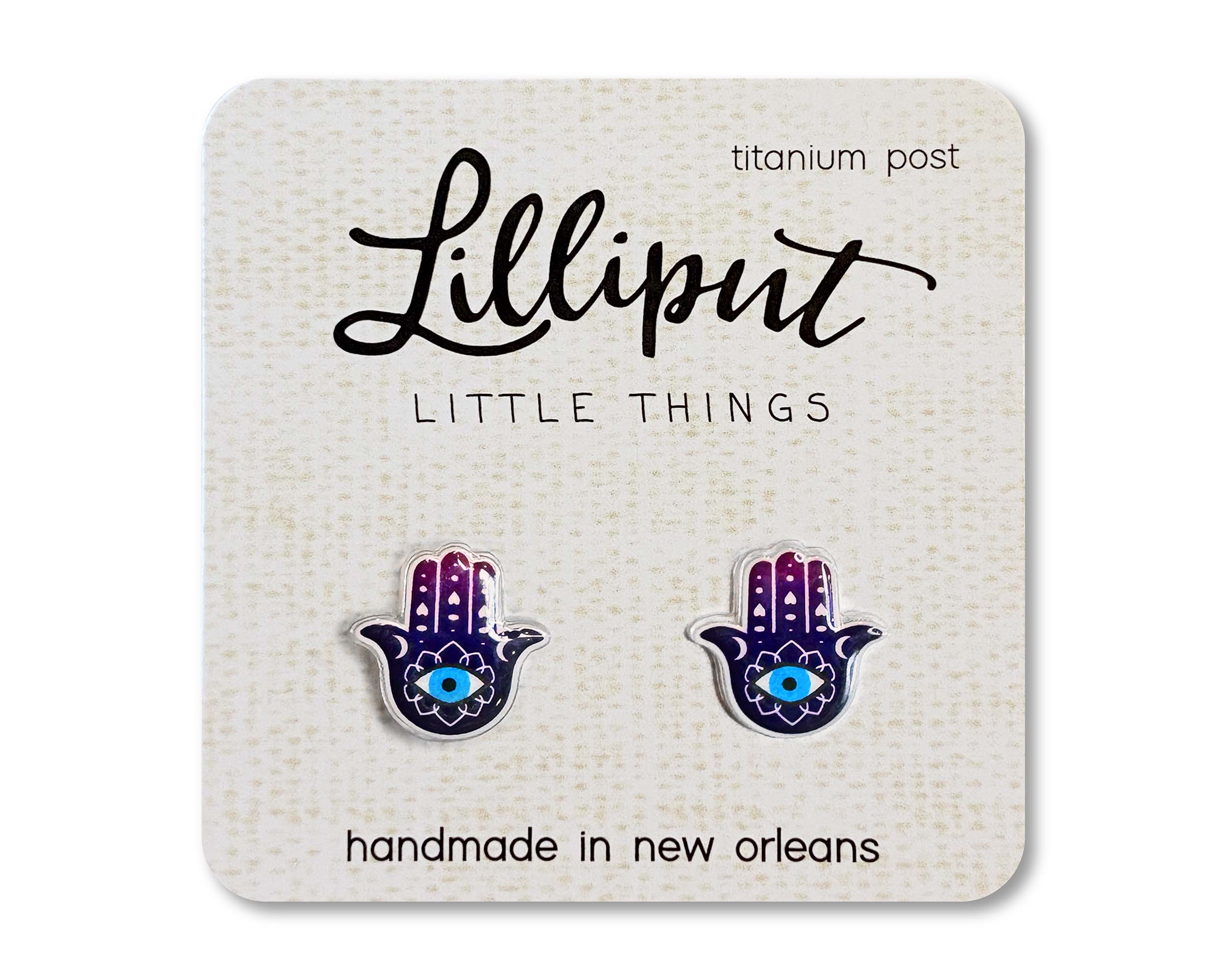 Lilliput Hamsa Hand Earrings