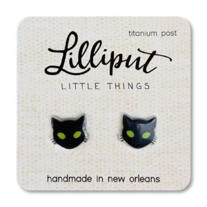 Lilliput Black Cat Earrings